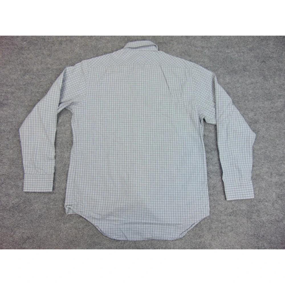 Billy Reid Shirt Mens Med Button Down Gray Plaid Standard‎ Cut